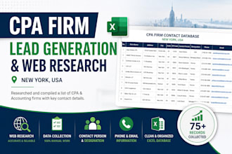 do b2b lead generation, web research and data entry