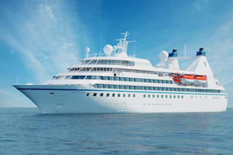 create realistic 3d boat, cruise ship, yacht, ferry, and marine vessel models
