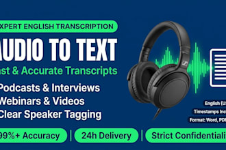transcribe any english audio