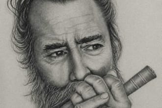 create a realistic hand drawn portrait from your photo