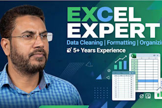do excel data entry, data cleaning, data merge, data split