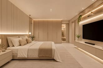 create luxury living room, bedroom interior design and home decor