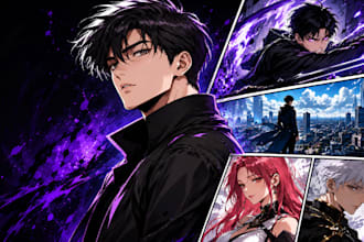 draw webtoon page, comic page and webcomic as your webtoon artist