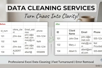 clean, organize, and format your messy excel or CSV data