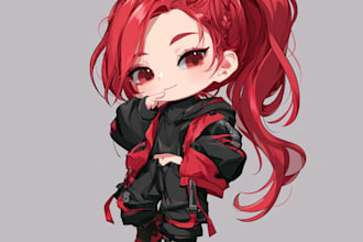 create adorable custom chibi character illustrations