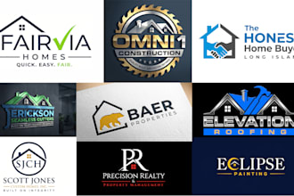 design modern real estate and construction logo