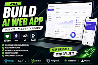 build a web app, saas mvp using lovable, bolt, replit