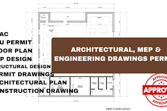 draw architectural plans, permit drawings, house plans and construction drawing