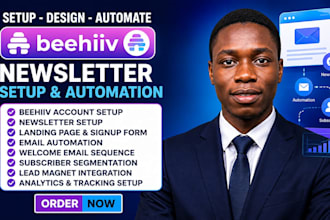 setup beehiiv newsletter, beehiiv landing page, automation and beehiiv website