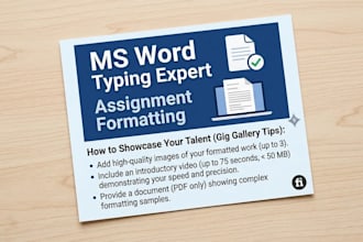 do professional ms word typing and assignment formatting
