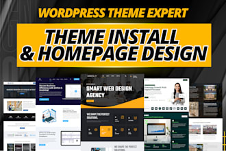 install hello theme, import demo and design homepage