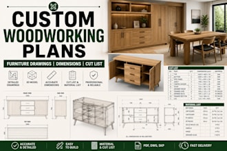 create custom woodworking plans furniture drawings and cut lists