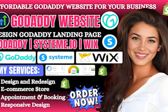 design godaddy landing page, godaddy website and redesign