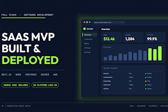 do saas mvp development with auth, database, payments and deployment