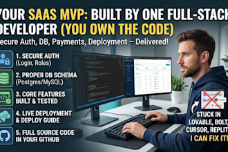 do saas mvp development with auth, database, payments and deployment