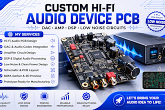 design custom hi fi audio device pcb, dac, amp, dsp and low noise circuit