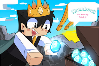 draw a custom youtube gaming thumbnail minecraft roblox