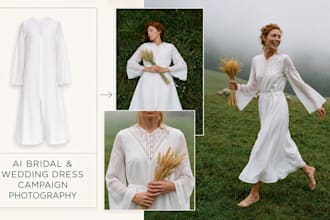 create ai bridal and wedding dress campaign photography
