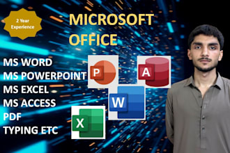 do professional ms office data entry and document formatting