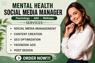 be your social media marketing manager mental health therapy counseling SMM