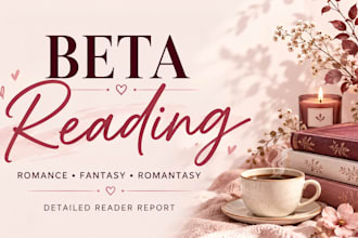 beta read your romance, romantasy or fantasy manuscript