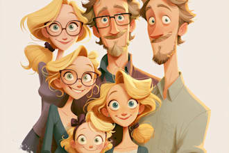 paint a family or couple portrait, handdrawn, noai