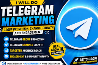 do telegram marketing, group promotion, channel growth and engagement