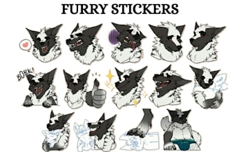 draw furry stickers furry telegram stickers sticker pack furry discord stickers