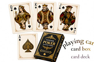 design custom playing cards, poker card decks and card boxes for card games art