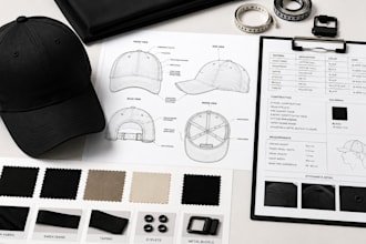 create a cap tech pack for your manufacturer