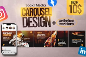design engaging social media carousel post and ig carousel for your business