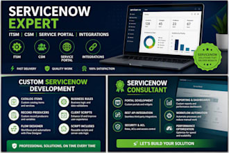 provide servicenow development, itsm, csm, portal and integration service
