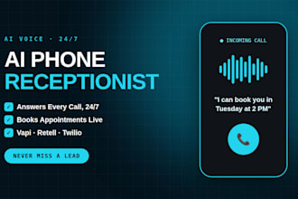 build an ai voice agent or ai receptionist that answers calls and books clients