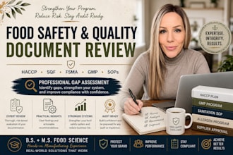 review your food safety and quality documents for compliance gaps