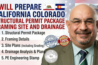 prepare california colorado structural permit package framing site and drainage