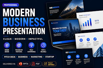 design a modern business presentation and pitch deck