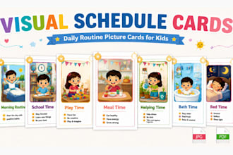 design an educational visaul print, flashcards, printables workbook for kids