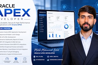 develop and customize oracle apex applications, sql, plsql, erp solutions