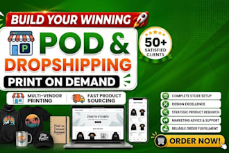 shopify or etsy print on demand store with printify printful