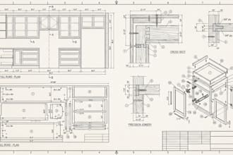 create kitchen cabinet, cnc, fabrication and shop drawings
