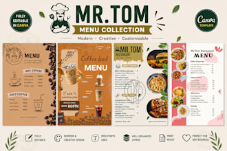 design a professional canva menu
