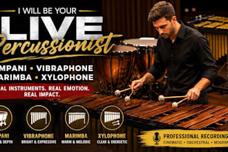 be your live percussionist for timpani vibraphone marimba and xylophone