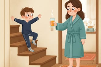 draw children book illustration and 3d children book illustrations