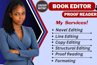 proofread, copy and line edit novel, book structural editing, book formatting