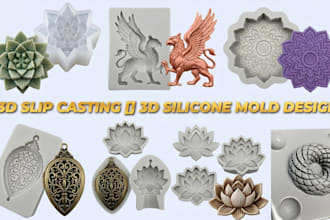 design custom 3d silicone mold, injection mold, resin mold and stl