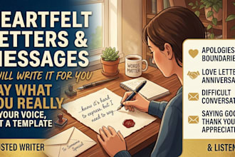 write a heartfelt letter, apology, or difficult message for you