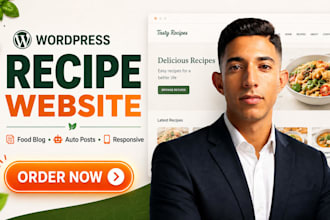 build a automated recipe wordpress website or food blog site
