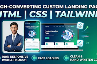 build a responsive landing page using HTML CSS and tailwind