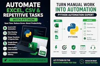 automate excel, CSV, and repetitive tasks with python