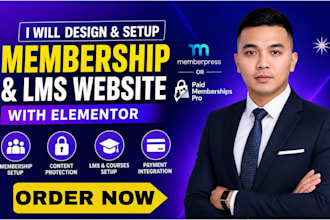 build, setup memberpress or paid memberpress pro lms website with beaver builder